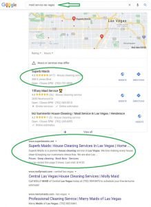 Google search result showcasing the impact reviews have on ranking